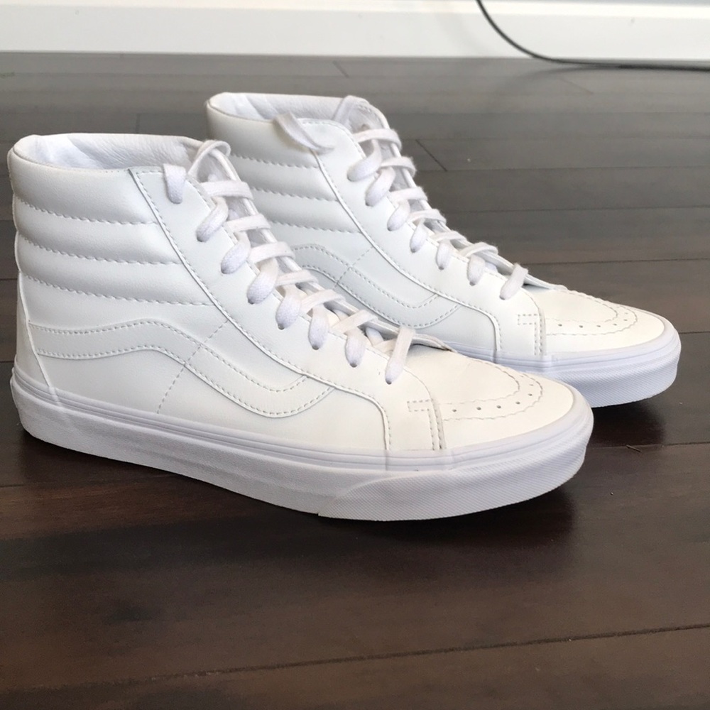 Vans Sk8-hi white leather shoes